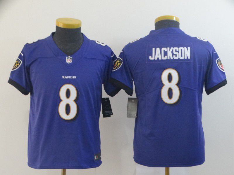 Youth Baltimore Ravens #8 Jackson Purple Nike Vapor Untouchable Limited Player NFL Jerseys